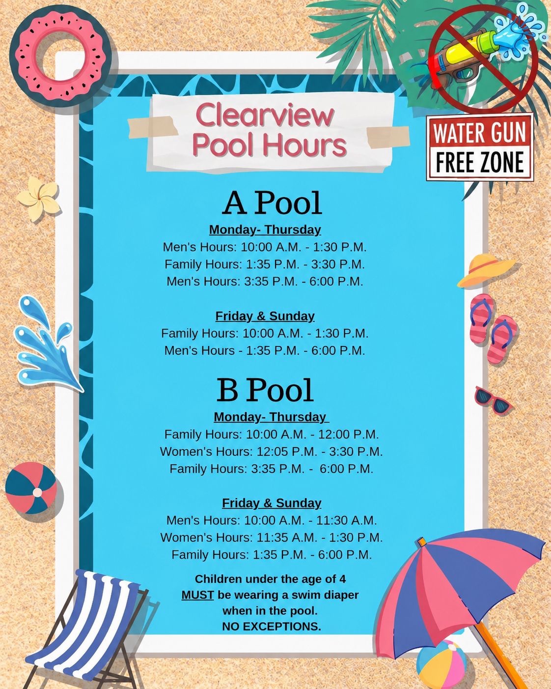 Clearview Pool Hours Summer 2026